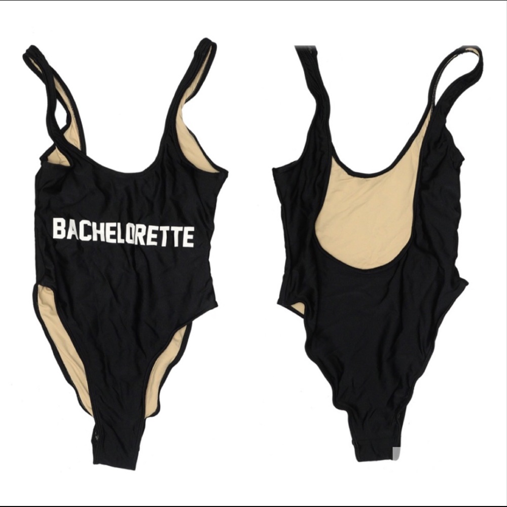 Private Party “Bachelorette” Black One Piece Swimsuit Med/Lrg